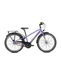 S'COOL troX Pro 24-N3 24" juniorcykel med 3 gear, fodbremse - lilla