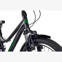 S'COOL troX 24-K6 24" drengecykel med 6 gear - sort/gr�n