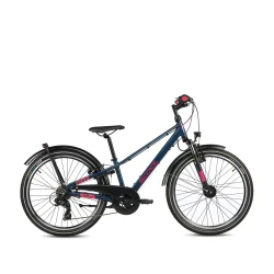 S'COOL troX Pro 24-K7 24" juniorcykel med 7 gear - m�rkebl�/pink