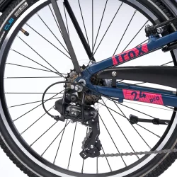 S'COOL troX Pro 24-K7 24" juniorcykel med 7 gear - m�rkebl�/pink