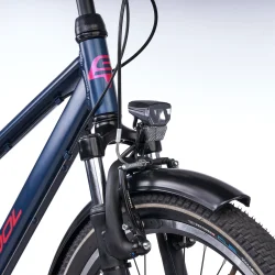 S'COOL troX Pro 24-K7 24" juniorcykel med 7 gear - m�rkebl�/pink