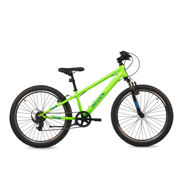 S'COOL Xroc 24" junior MTB cykel med 6 gear - neon gr�n