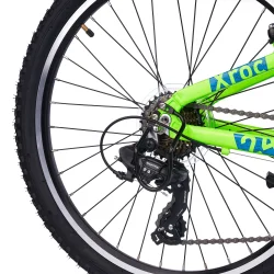S'COOL Xroc Pro 24-K7 24" junior MTB cykel i aluminium med 7 gear - neon gr�n