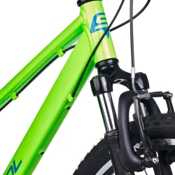 S'COOL Xroc Pro 24-K7 24" junior MTB cykel i aluminium med 7 gear - neon gr�n