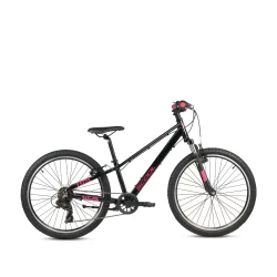S'COOL Xroc Pro 24-K7 24" junior MTB cykel i aluminium med 7 gear - sort