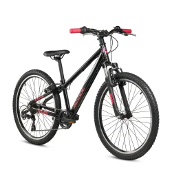 S'COOL Xroc Pro 24-K7 24" junior MTB cykel i aluminium med 7 gear - sort