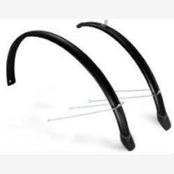 Skrmst 28" Eurofender Lampo 58 mm bred - Blank sort