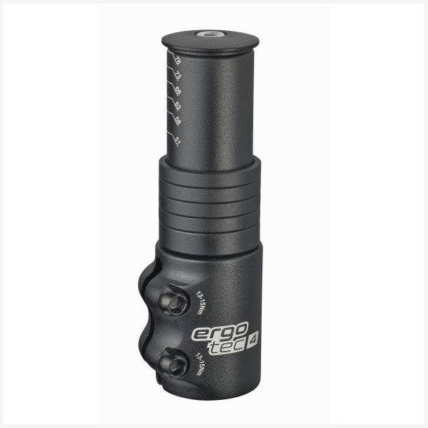 Styrstamme forl�nger Ergotec Ahead 3 - 1-1/8" AL6061 T6 - sort sandbl�st
