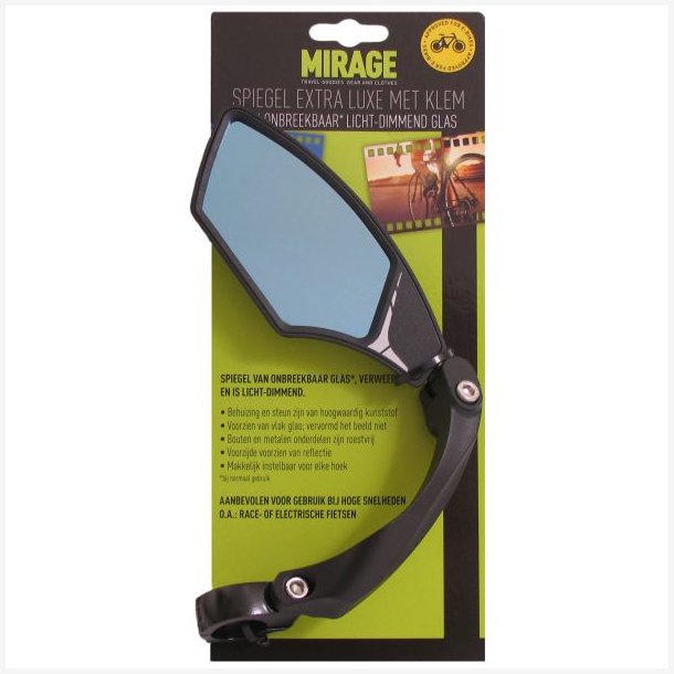 Spejl Mirage venstre med let nedbl�ndende glas - multijusterbart til speed pedelec