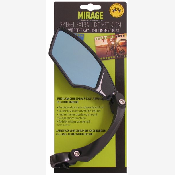 Mirror left Mirage with slightly dimming glass - multi-adjustable for speed pedelec (blister)