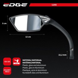 Sidespejl elcykel Edge Luxe med klemme - venstre side