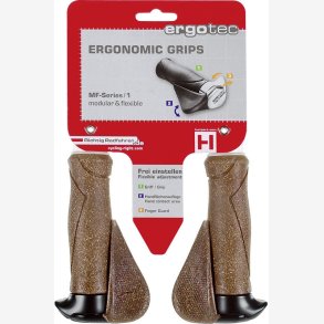 H�ndtag greb Set Ergotec MF1 cork / aluminum 130 + 130 mm - brown / black
