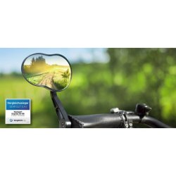 Ergotec spejl M-99 til elcykler, aluminium - sort