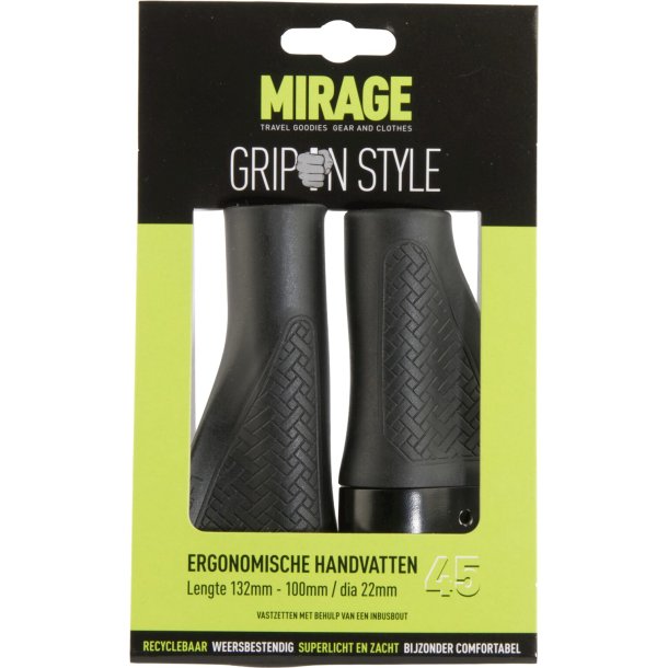 Hndtag greb set Mirage Grips in style #45 - 132/100 mm with lockring - black