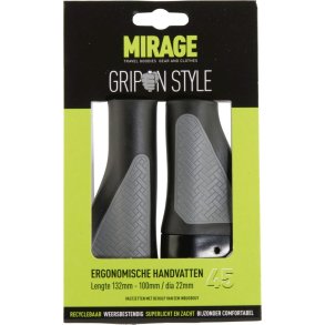 H�ndtag greb set Mirage Grips in style #45 - 132/100 mm with lockring - black / grey