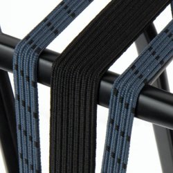 Bagagebrerstrop Trio Widek Eye 24/12mm med sorte stlplader - bl gr/sort