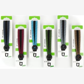 Bagageb�rerstrop Trio Widek Eye 12/12mm med sorte st�lplader - 12 styks sortiment af 6 farver