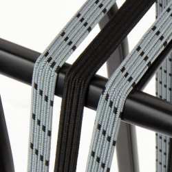 Bagagebrerstrop Trio Widek Eye 12/12mm med sorte stlplader - stengr/sort