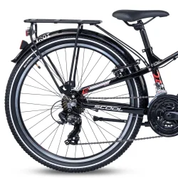 troX EVO 24" aluminiums cross cykel 21-gear - sort/hvid