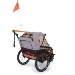 2 i 1 cykeltrailer Bobike velegnet til 2-b�rn - sort/gr�