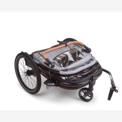 2 i 1 cykeltrailer Bobike velegnet til 2-b�rn - sort/gr�