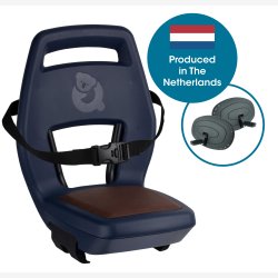 Barnestol Qibbel 6+ Junior med sikkerhedssele, fodsttter og sikkerhedsplader - bl/brun