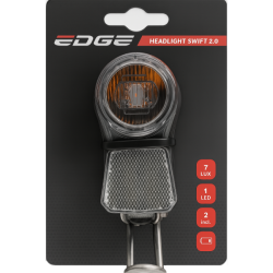 Cykel forlygte Edge Swift 2.0 - 1 LED med reflektion - inkl. batterier