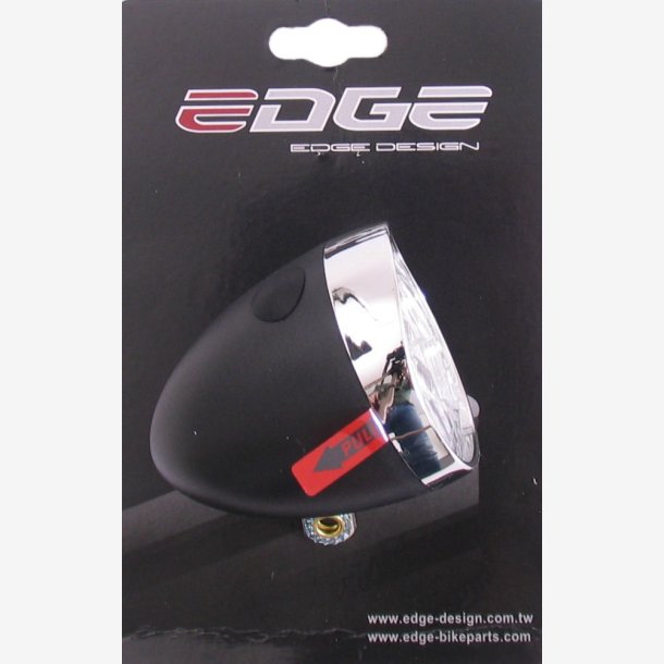 Forlygte Edge Retro Black/Chrome - 3 Led - On/Off - Batteries inkl. (Workshop Pack)