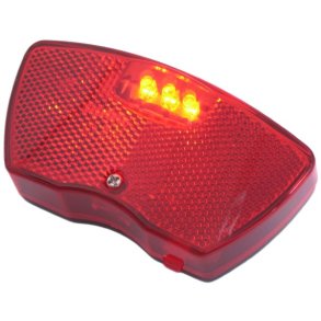 Baglygte til cykel Edge City - 3 LEDs inkl. batterier