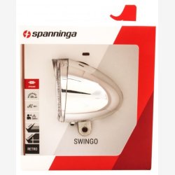 Forlygte Spanninga Swingo XB LED med Reflektor/Batterier - Krom