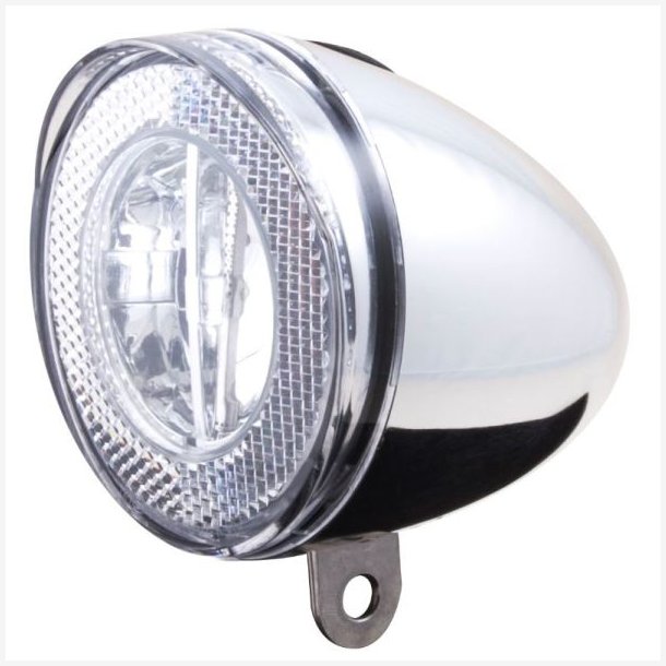 Forlygte Spanninga Swingo XB LED med Reflektor/Batterier - Krom
