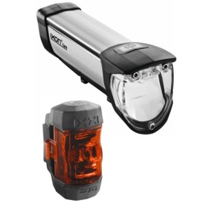 Lygtest Busch und Mller IXON Core + IXXI baglygte USB genopladelig 50 Lux - sort/slv