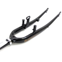 Forgaffel 28" med 1" styrr�r - V-bremse og tromlebremsedrejepunkt plus dynamokrog - blank sort