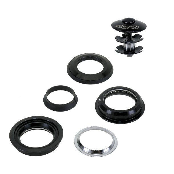 Head Set 1-1/8" Alloy-Black Semi-Integrated