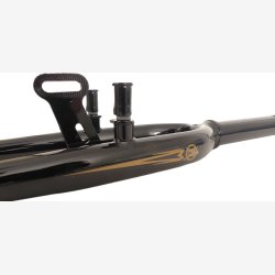 Forgaffel hybrid 28" med 1 1/8" styrrr - V-bremse, bremsesokkel og dynamokrog - sort