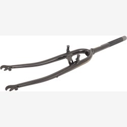 Forgaffel hybrid 28" med 1 1/8" styrrr - V-bremse, bremsesokkel og dynamokrog - sort