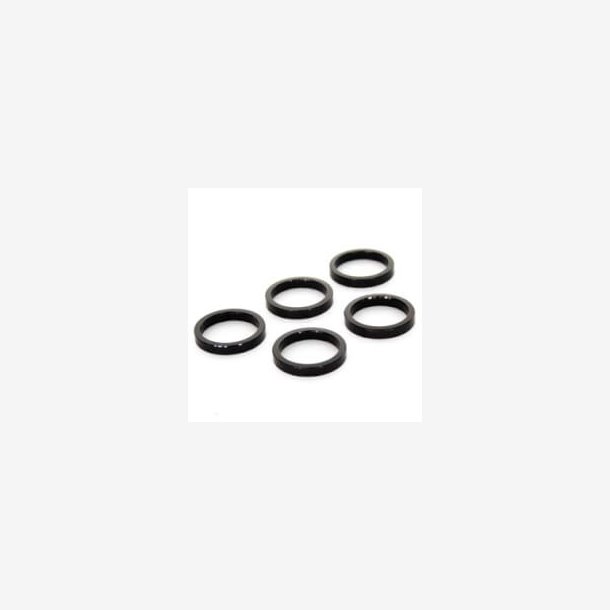 Ahead spacer 1-1/8" 5 mm - sort (5 stk)