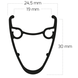 F�lg Ryde Dutch 19 - 28" / 622 x 19C aluminium 36 hullers skive - sort