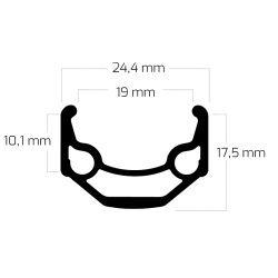 F�lg til cykel Ryde ZAC 19 28" / 622 x 19C aluminium 32 huller 14G - sort