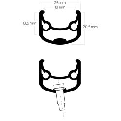 Flg Ryde Andra 30 26" / 559 x 19C aluminum - 36 huller 14G - sort