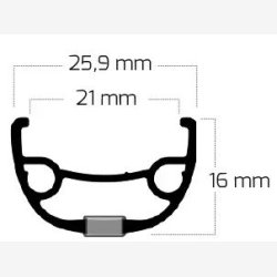 Flg Ryde Rival 21 skive 27,5" / 584 x 21C aluminium 32 huller 14G - sort
