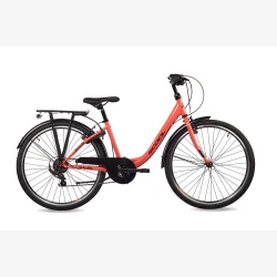 S'COOL chiX 26-K6 26" pigecykel med 6 gear - koralr�d