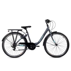 S'COOL chiX 26-K6 26" pigecykel med 6 gear - m�rkegr�