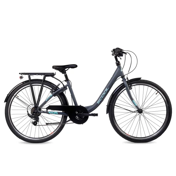S'COOL chiX 26-K6 26" pigecykel med 6 gear - m�rkegr�