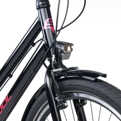 S'COOL chiX Pro 26-K7 26" pigecykel med 7 gear -sort/pink