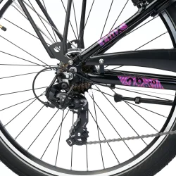 S'COOL chiX Pro 26-K7 26" pigecykel med 7 gear -sort/pink