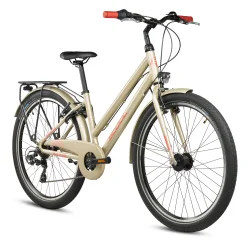 S'COOL chiX Pro 26-K7 26" pigecykel med 7 gear -champagne beige