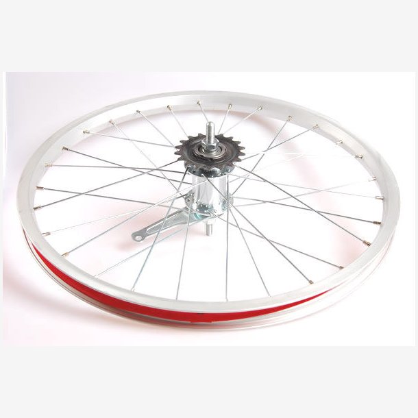 Rear wheel 20 x 1.75 aluminum with Favorit Bremse hub - silver