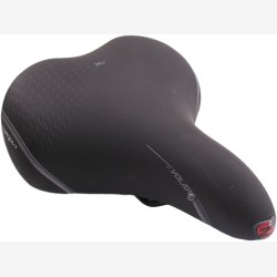 Cykelsadel Selle Bassano Volare XXL Big City med elastomer dmpning - sort