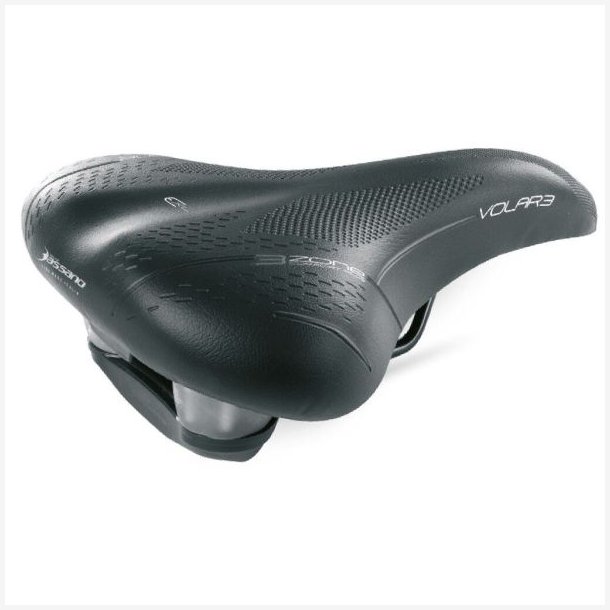 Cykelsadel Selle Bassano Volare XXL Big City med elastomerpolstring - sort